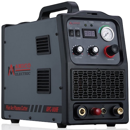 80-Amp Non-touch Pilot Arc Plasma Cutter, 1.2 Inch Clean Cut, 80% Duty Cycle, 200-250V.